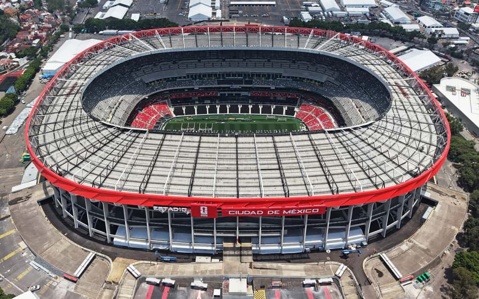 Visão aérea do Estádio Azteca, na Cidade do México
