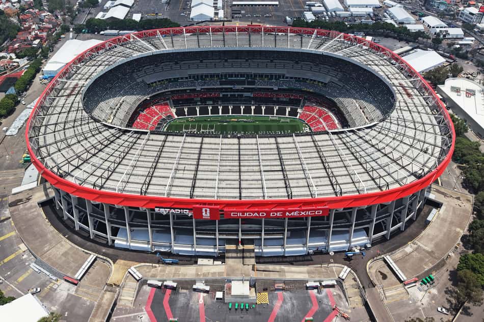 Visão aérea do Estádio Azteca, na Cidade do México