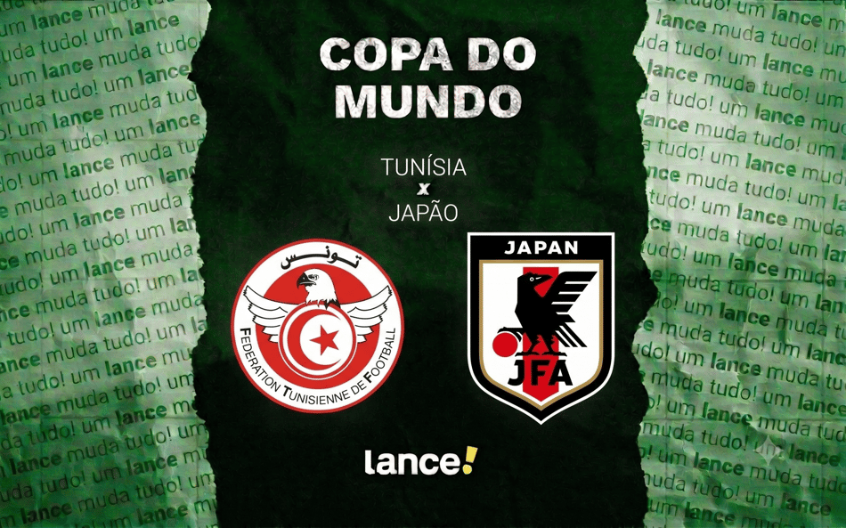 Tunísia e Japão se enfrentam pela segunda rodada do Grupo F da Copa do Mundo 2026 (Arte: Lance!)
