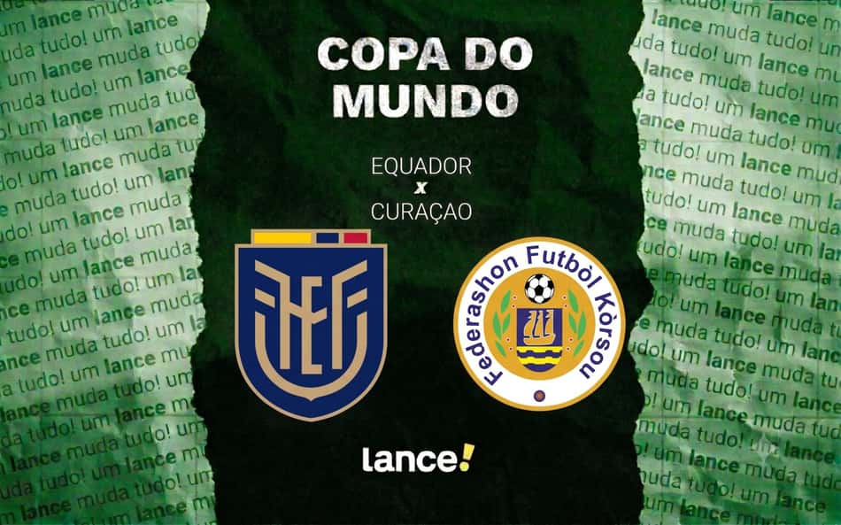 Equador e Curaçao se enfrentam pela segunda rodada do Grupo E da Copa do Mundo 2026 (Arte: Lance!)