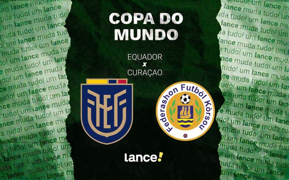 Equador e Curaçao se enfrentam pela segunda rodada do Grupo E da Copa do Mundo 2026 (Arte: Lance!)