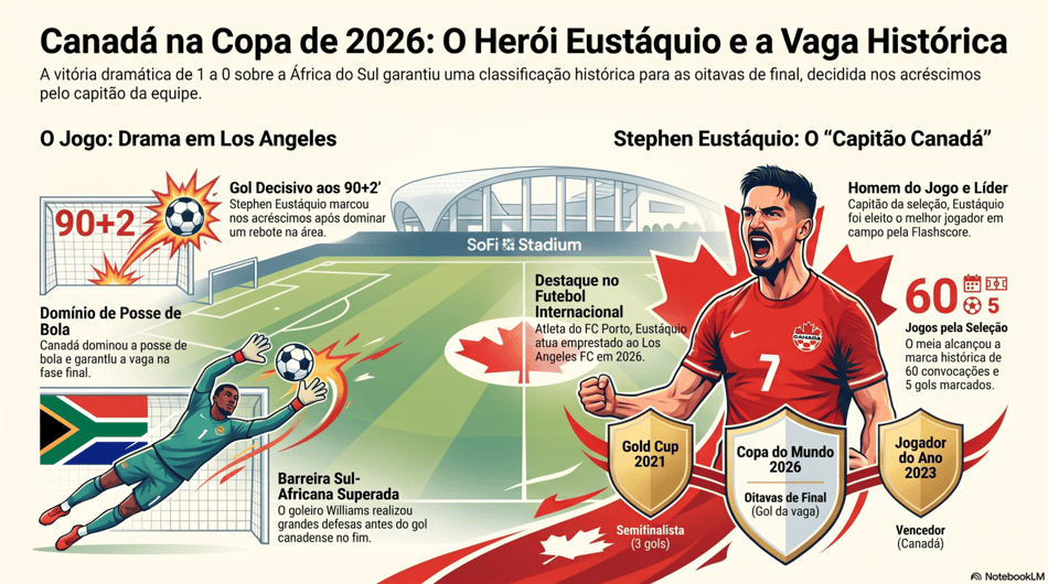 Gráfico mostra feitos do canadense Stephen Eustáquio