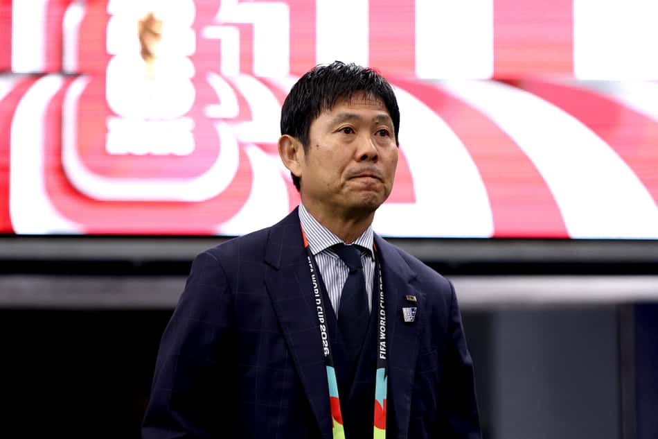 Hajime Moriyasu, treinador do Japão na Copa do Mundo de 2026, durante partida no Mundial