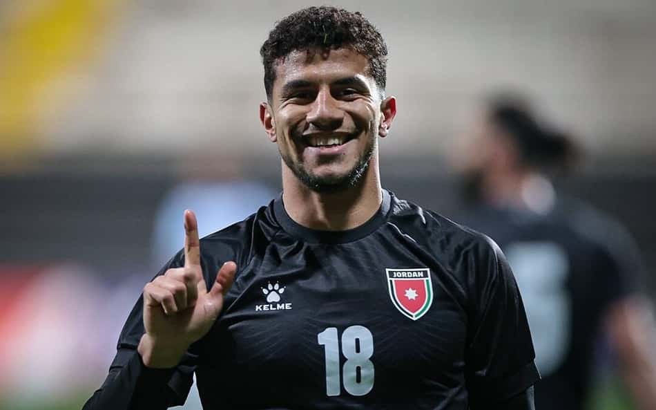 Ibrahim Sabra comemora gol da Jordânia sobre a Costa Rica
