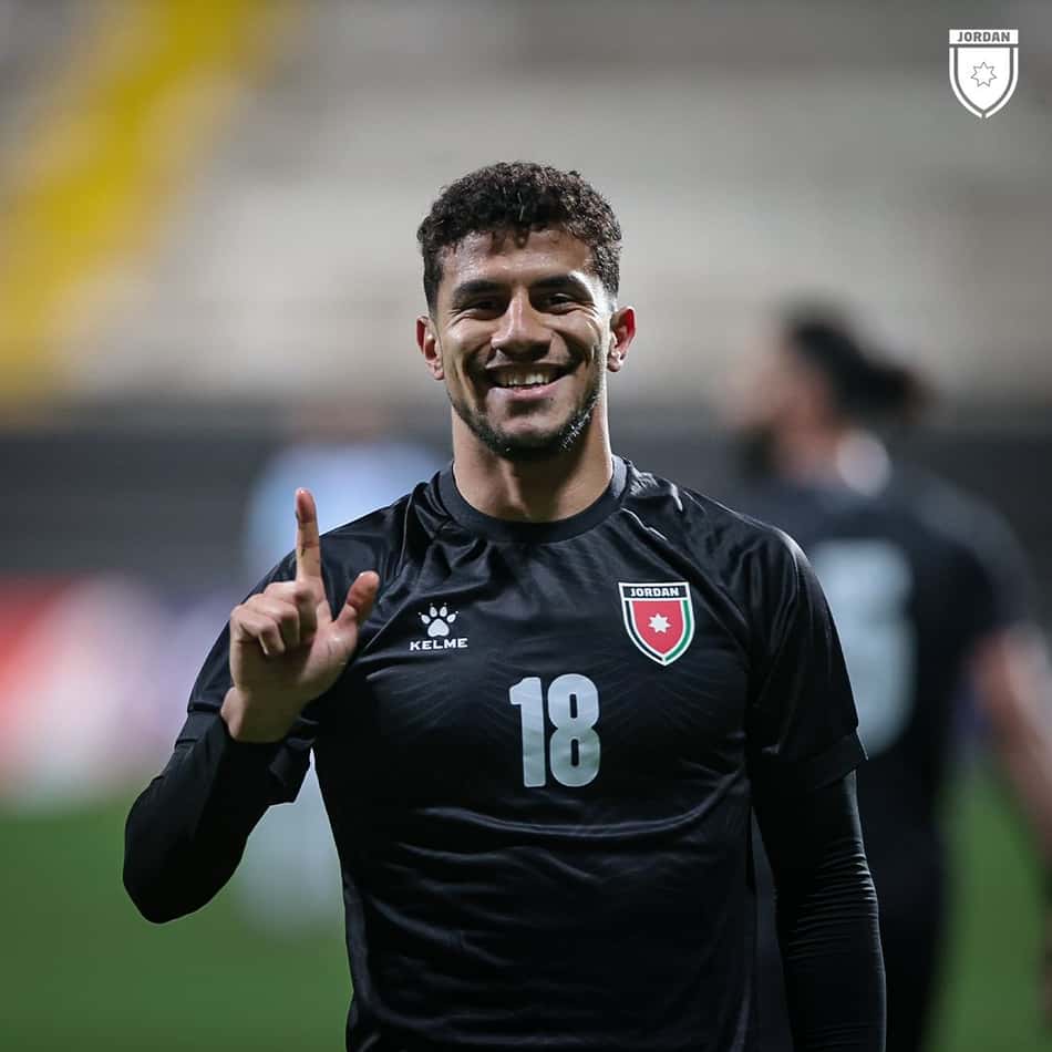 Ibrahim Sabra comemora gol da Jordânia sobre a Costa Rica