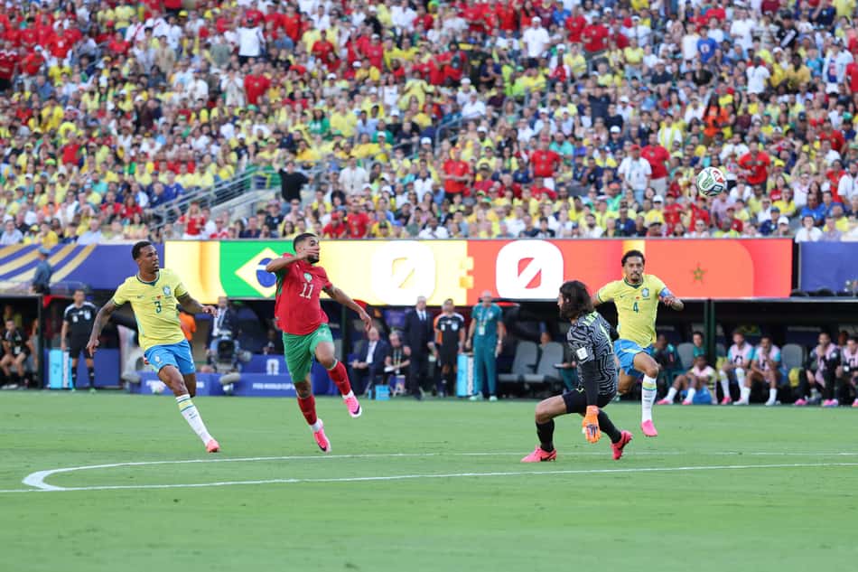 Ismael Saibari abriu o placar em Brasil x Marrocos (Foto: Dan Mullan/AFP)