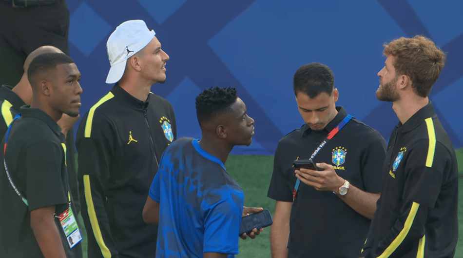 Jogadores da Seleção no Philadelphia Stadium antes de Brasil x Haiti