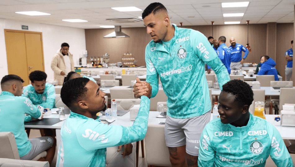Jogadores do Palmeiras na Academia de Futebol