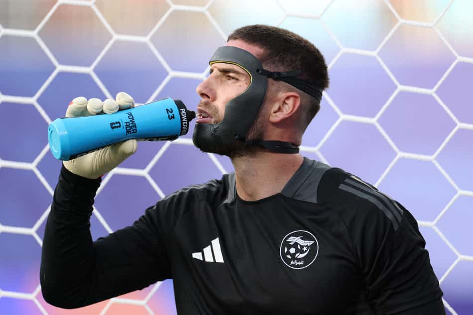 Luca Zidane durante o aquecimento da Argélia na Copa do Mundo