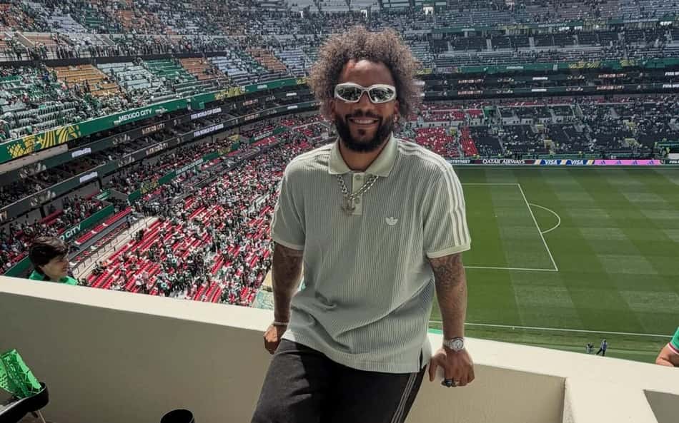 Marcelo no estádio Azteca na abertura da Copa do Mundo (Foto: Reprodução/Instagram)