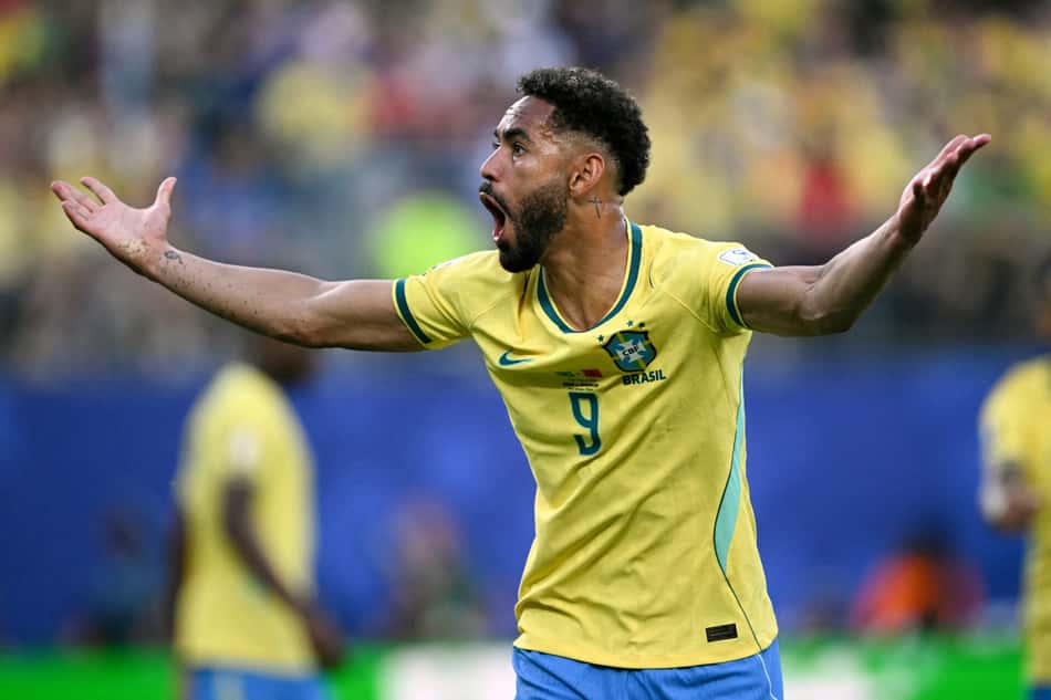 Matheus Cunha em ação em Brasil x Marrocos na Copa do Mundo 2026