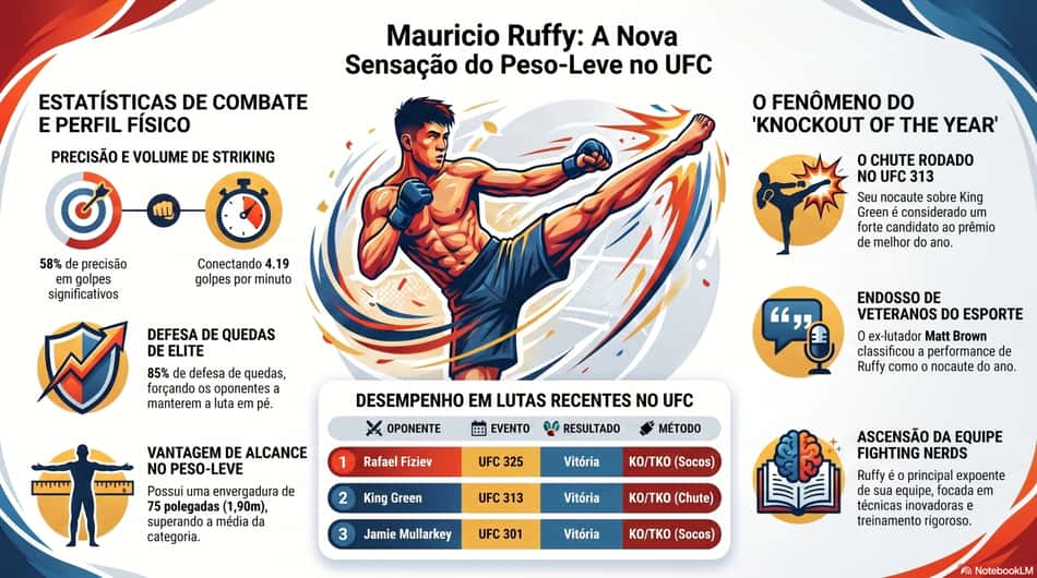 Gráfico mostra feitos do brasileiro Maurício Ruffy (Reprodução)