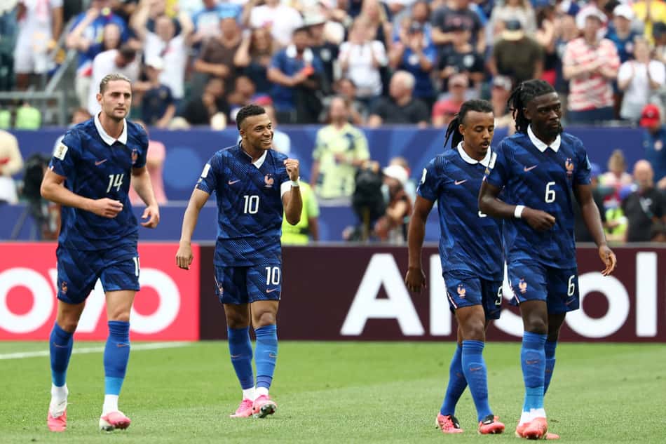 Mbappé comemorando gol contra o Iraque na Copa do Mundo