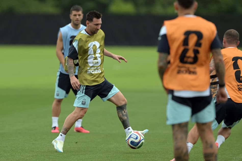Messi durante treino da Argentina na Copa do Mundo