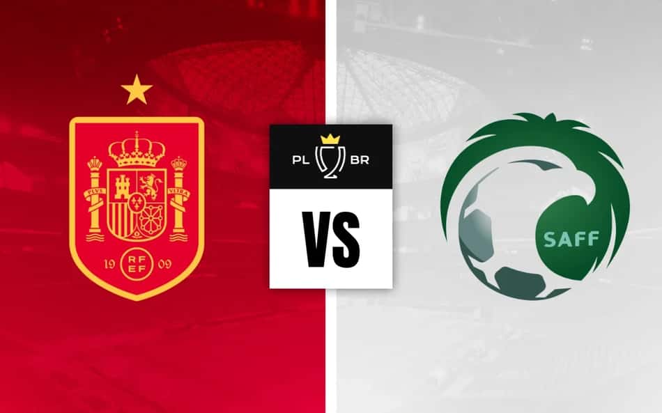 Escudos de Espanha e Arábia Saudita para Palpites na Copa do Mundo