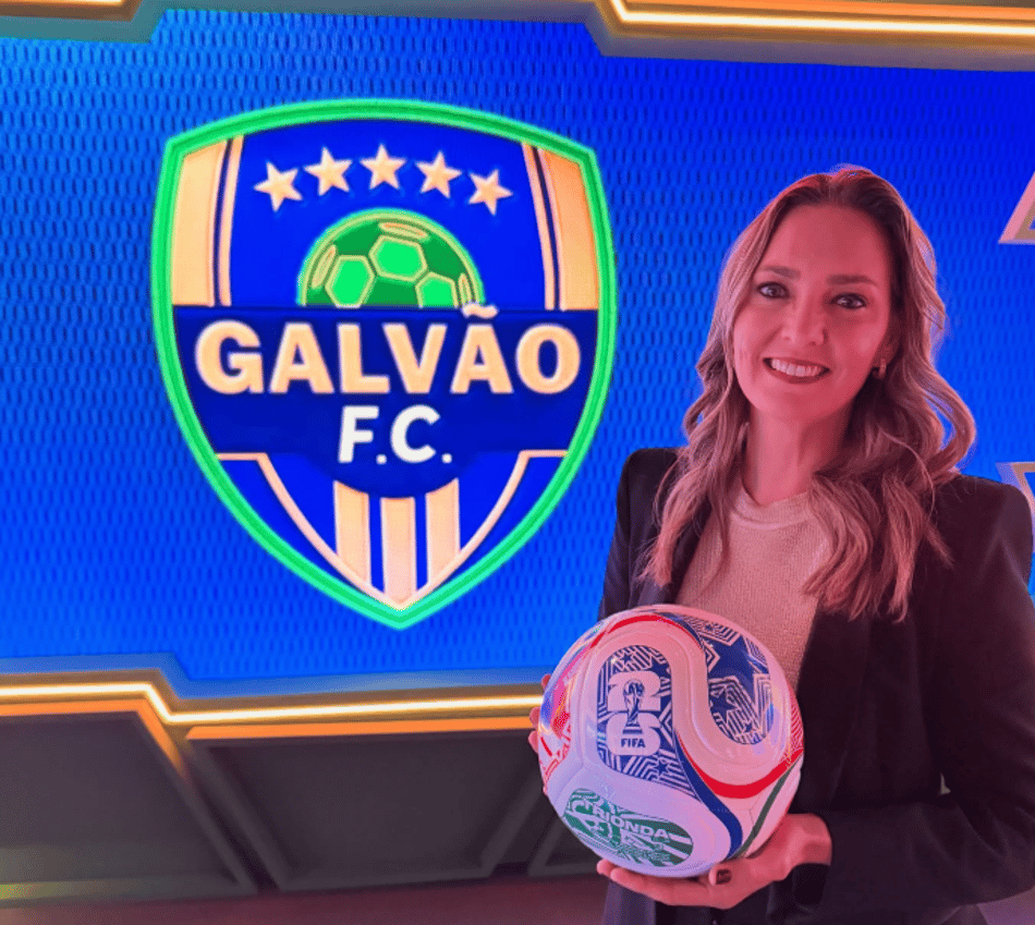 Nadine Basttos, especialista em arbitragem, em participação no programa do Galvão Bueno, no SBT