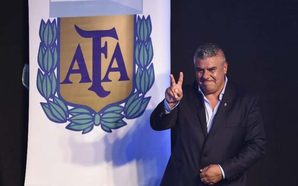 Presidente da AFA, Chiqui Tapia em evento da Federação da Argentina