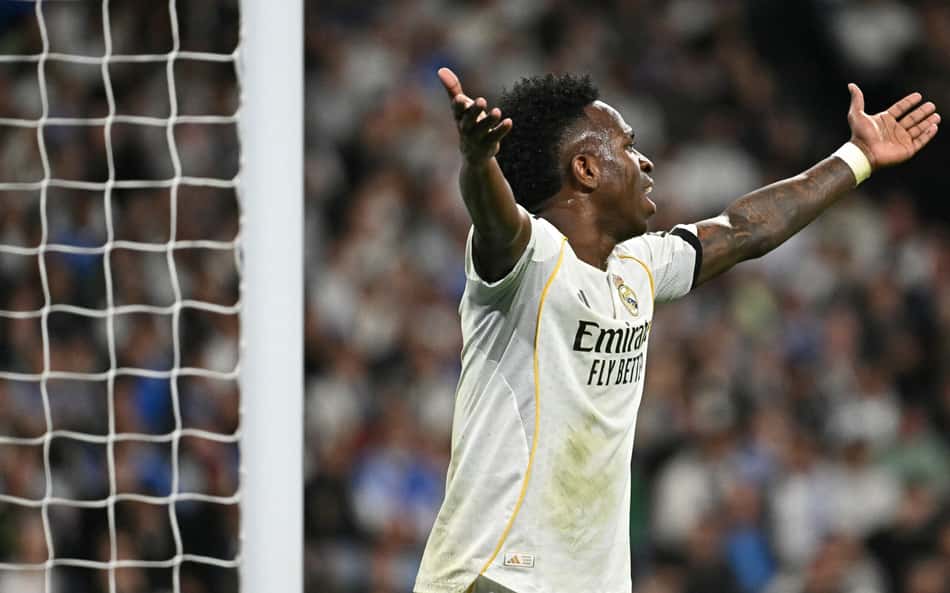 Vini Jr lamenta derrota do Real Madrid para o Getafe em La Liga (Foto: Javier SORIANO / AFP)