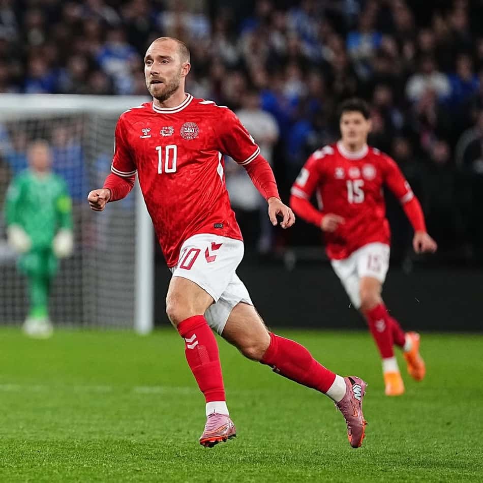 Christian Eriksen completou a marca histórica de 150 jogos pela seleção da Dinamarca. (Foto: Divulgação/ Instagram)