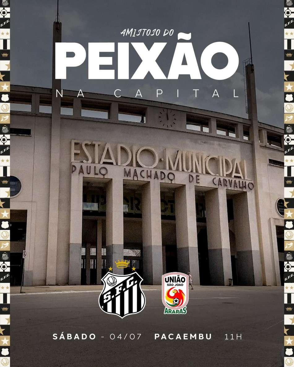 Santos confirma amistoso no Pacaembu. (Foto: Divulgação / Santos FC)