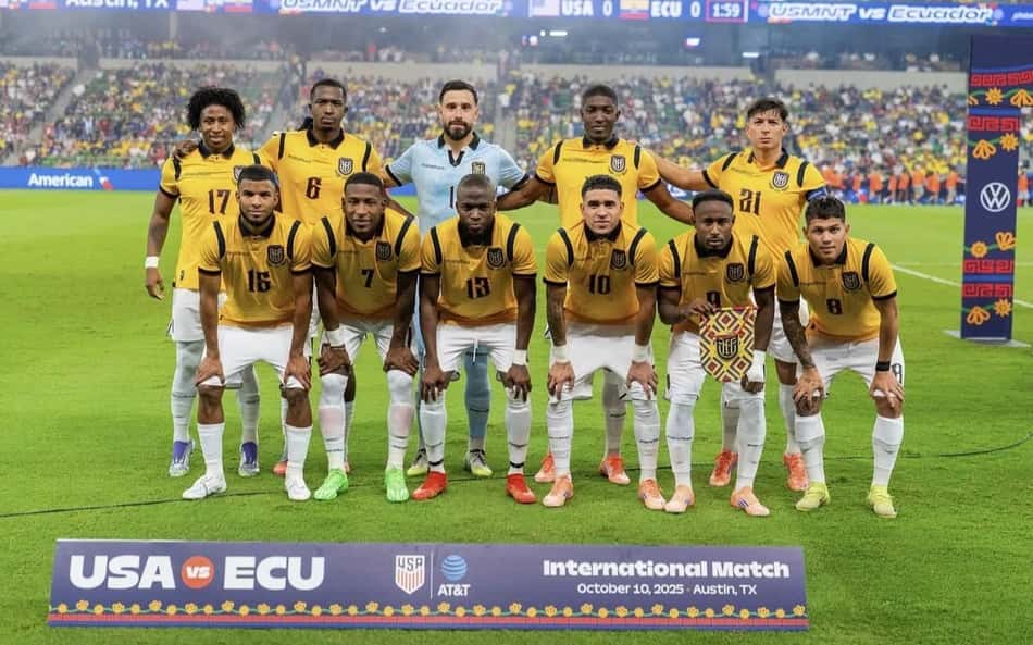 Seleção do Equador com Alan Franco e Preciado (reprodução Instagram Alan Franco)