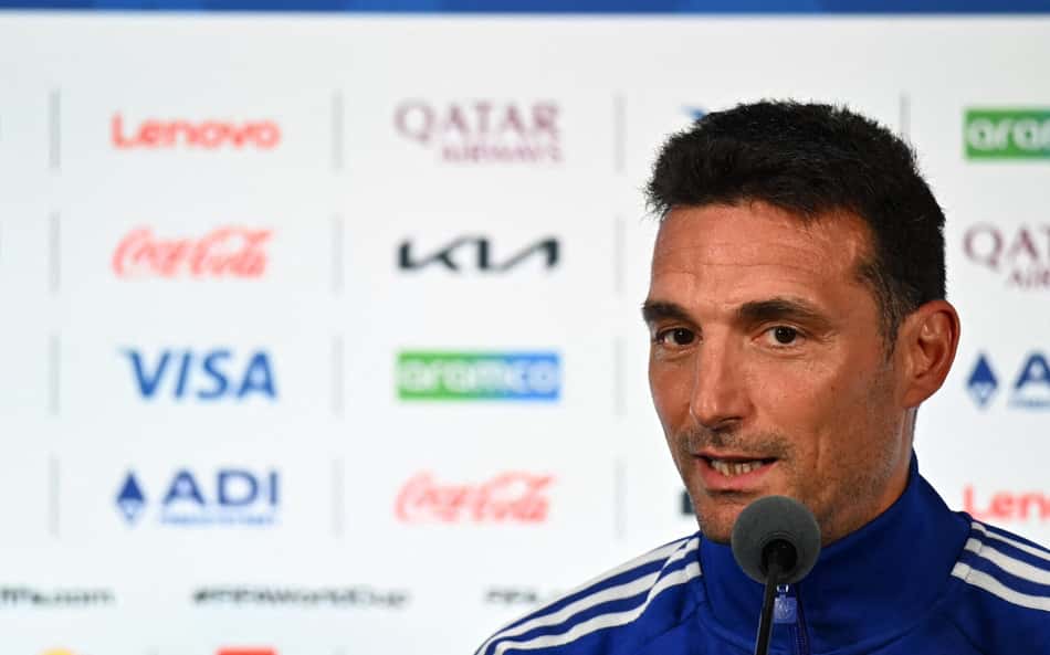 Técnico da Argentina, Lionel Scaloni durante coletiva de imprensa na Copa do Mundo