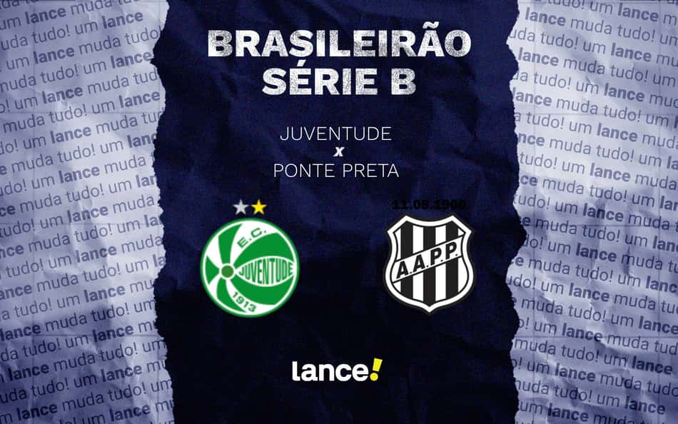 Juventude e Ponte Preta se enfrentam pelo Brasileirão Série B (Arte / Lance!)