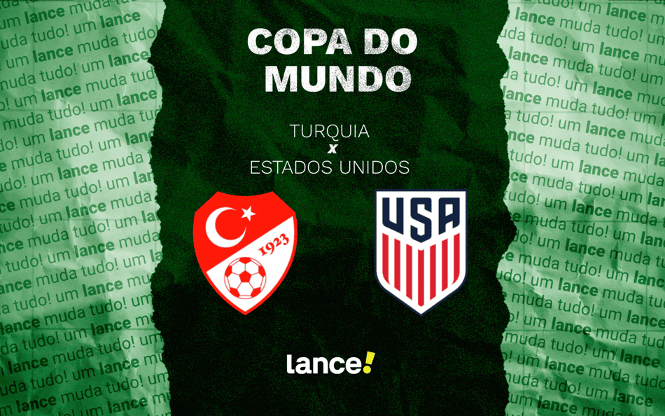 Turquia x Estados Unidos pela Copa do Mundo (Arte: Lance!)