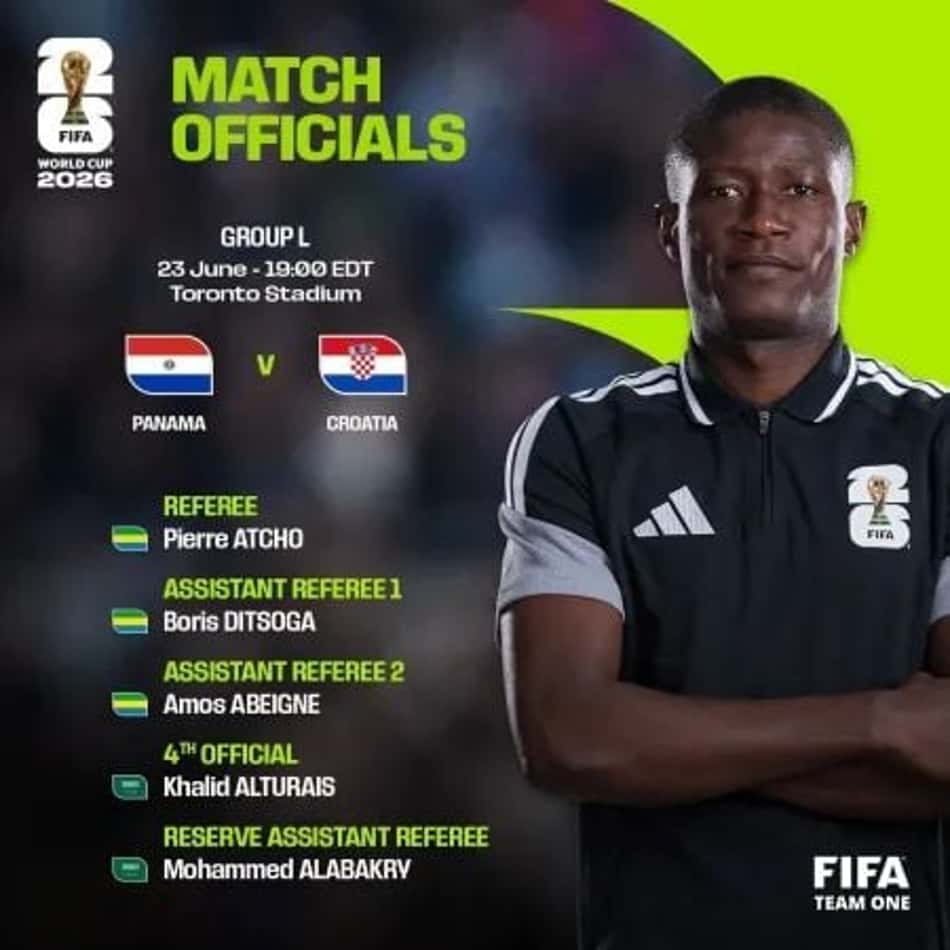 Banner de divulgação da arbitragem de Croácia e Panamá