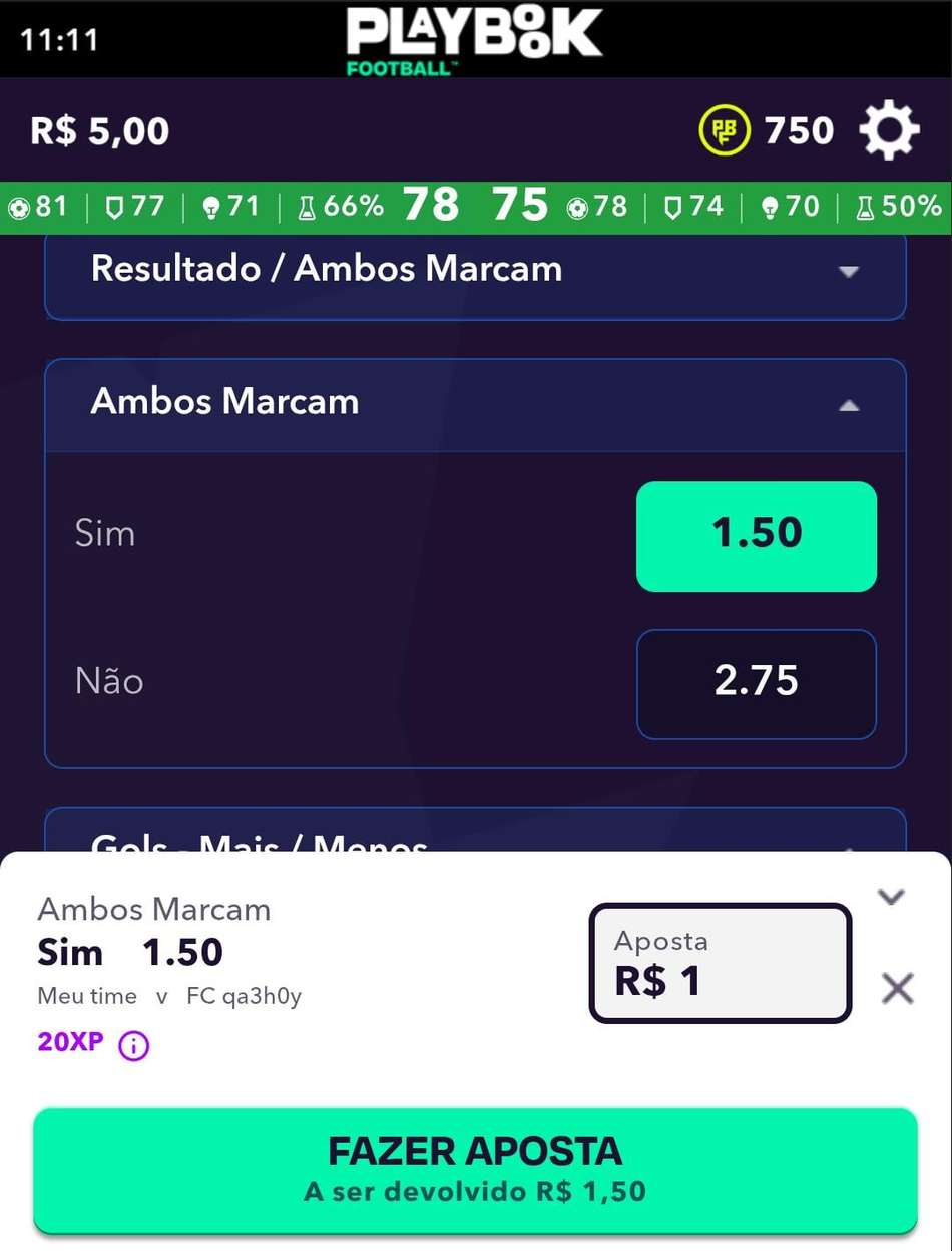 Captura de tela de uma aposta no Playbook Football na bet365.