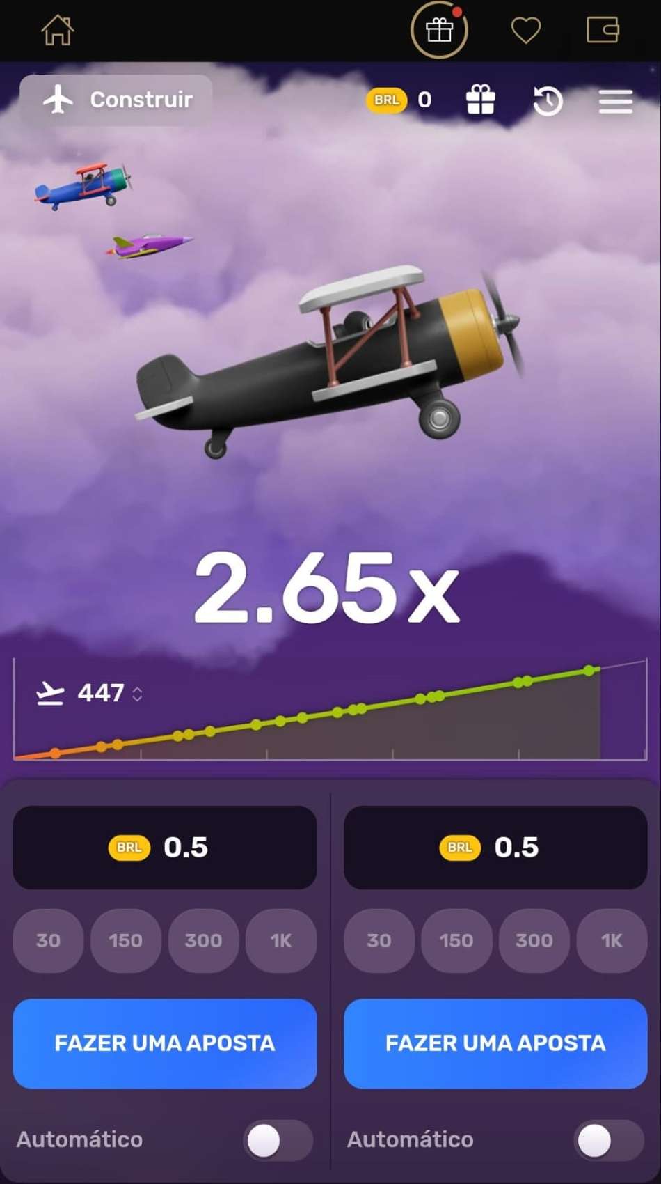 Captura de tela do crash game Aviatrix no cassino BetMGM.