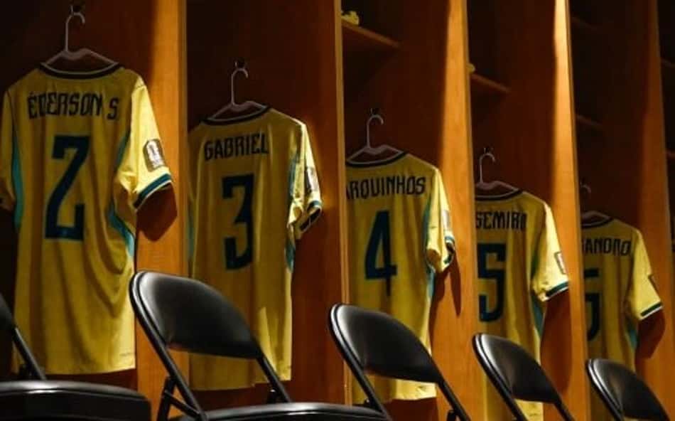 Vestiário da Seleção Brasileira preparado para Brasil x Escócia