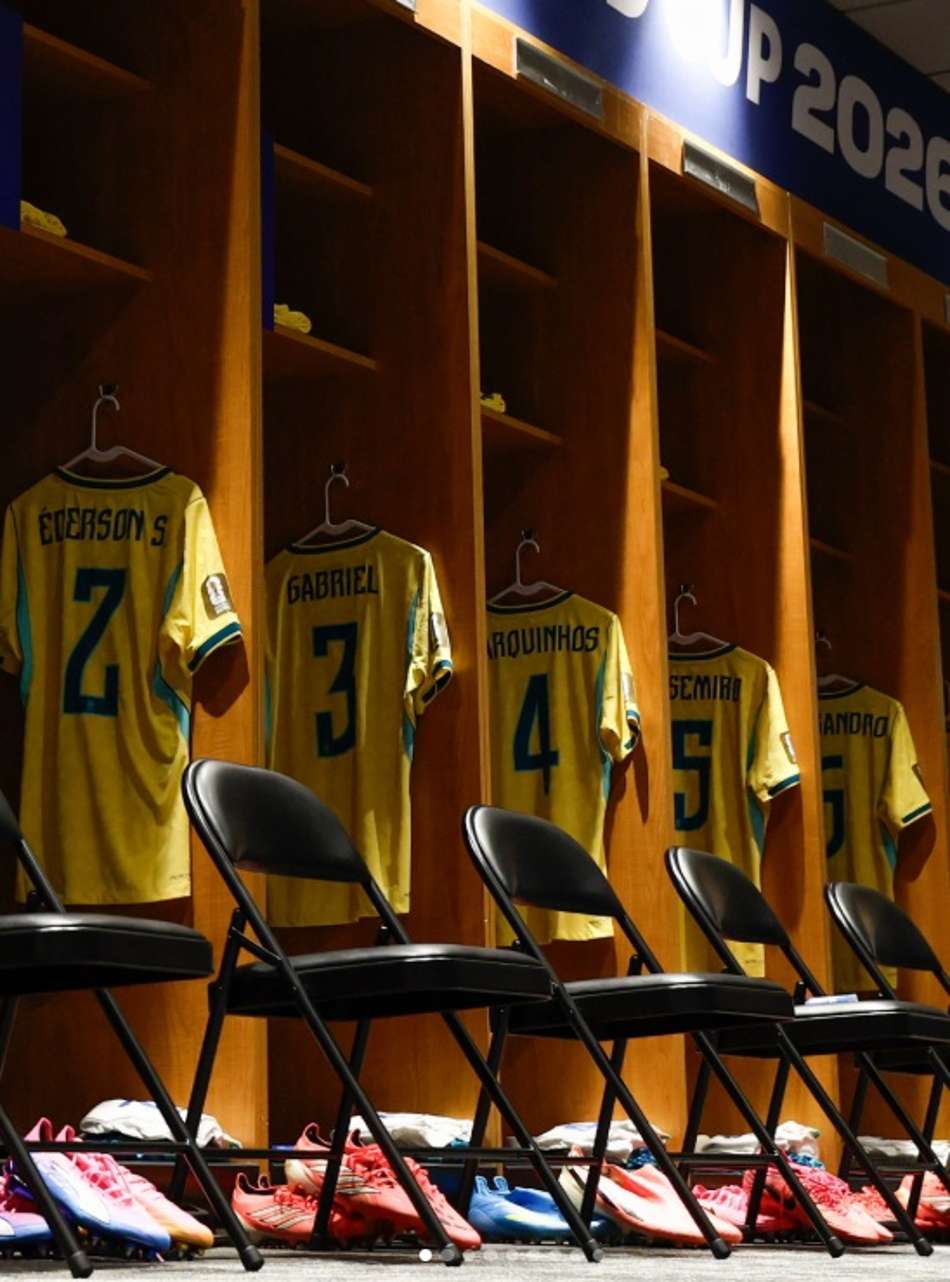 Vestiário da Seleção Brasileira preparado para Brasil x Escócia
