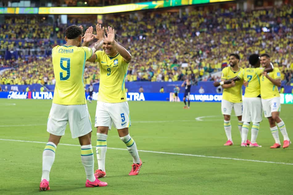 Matheus Cunha comemora gol da Seleção Brasileira na Copa do MUndo de 2026 (Foto: PATRICIA DE MELO MOREIRA / AFP)