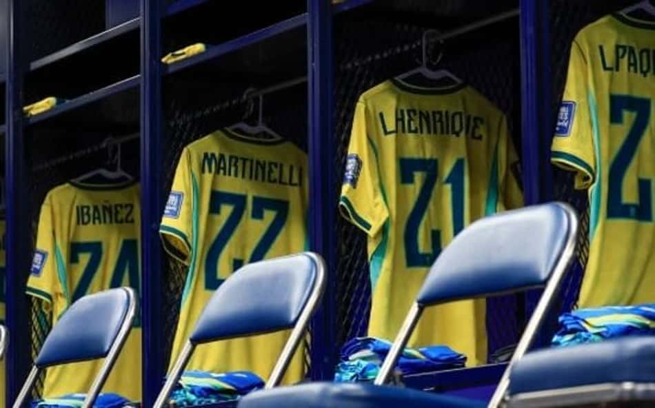 Vestiário de Brasil x Japão, segunda fase da Copa do Mundo