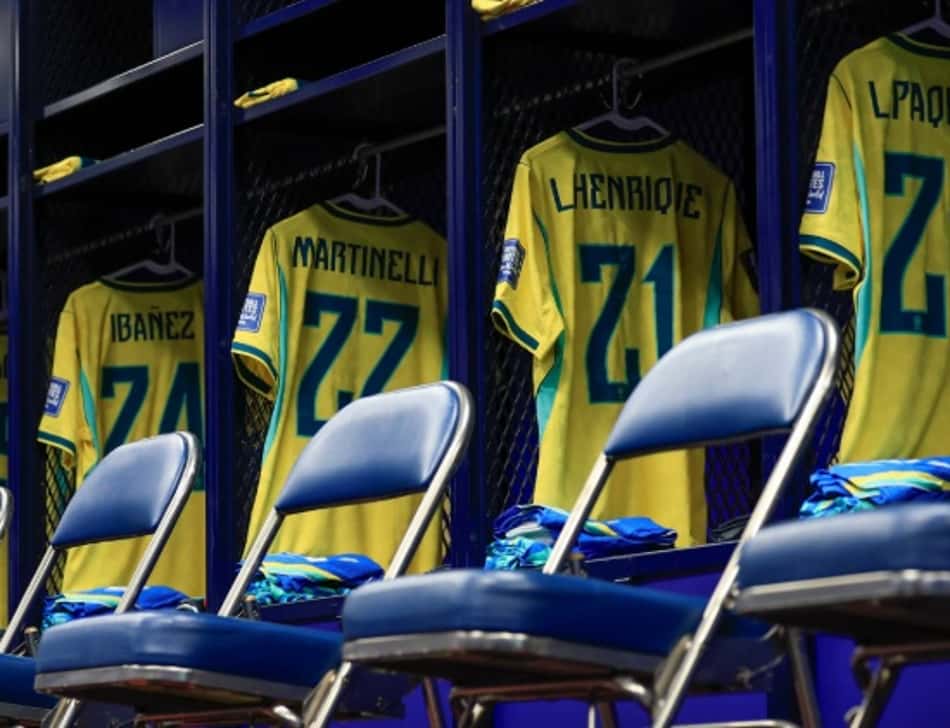 Vestiário de Brasil x Japão, segunda fase da Copa do Mundo
