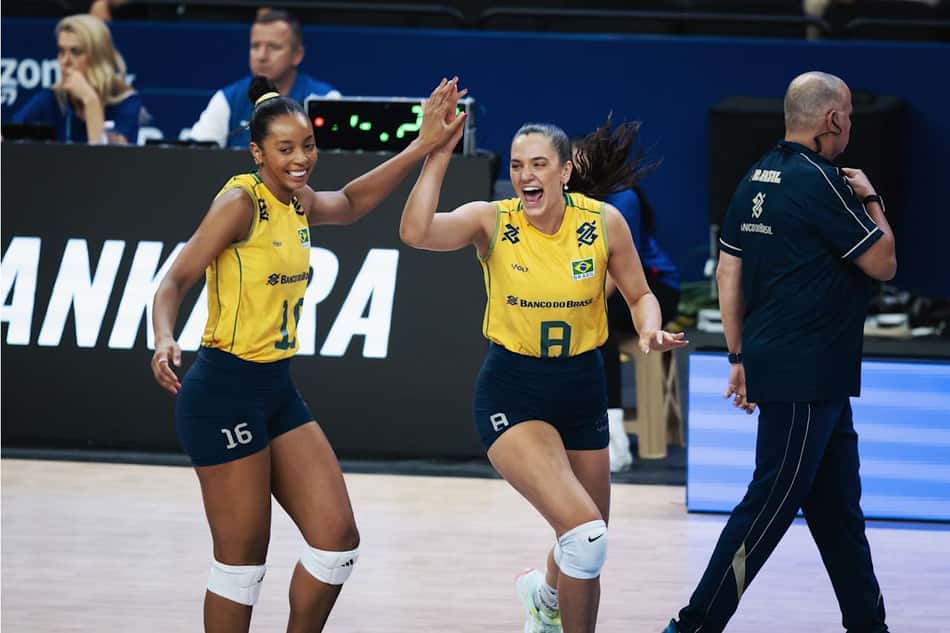 Brasil venceu a França com tranquilidade na abertura da segunda semana da VNL