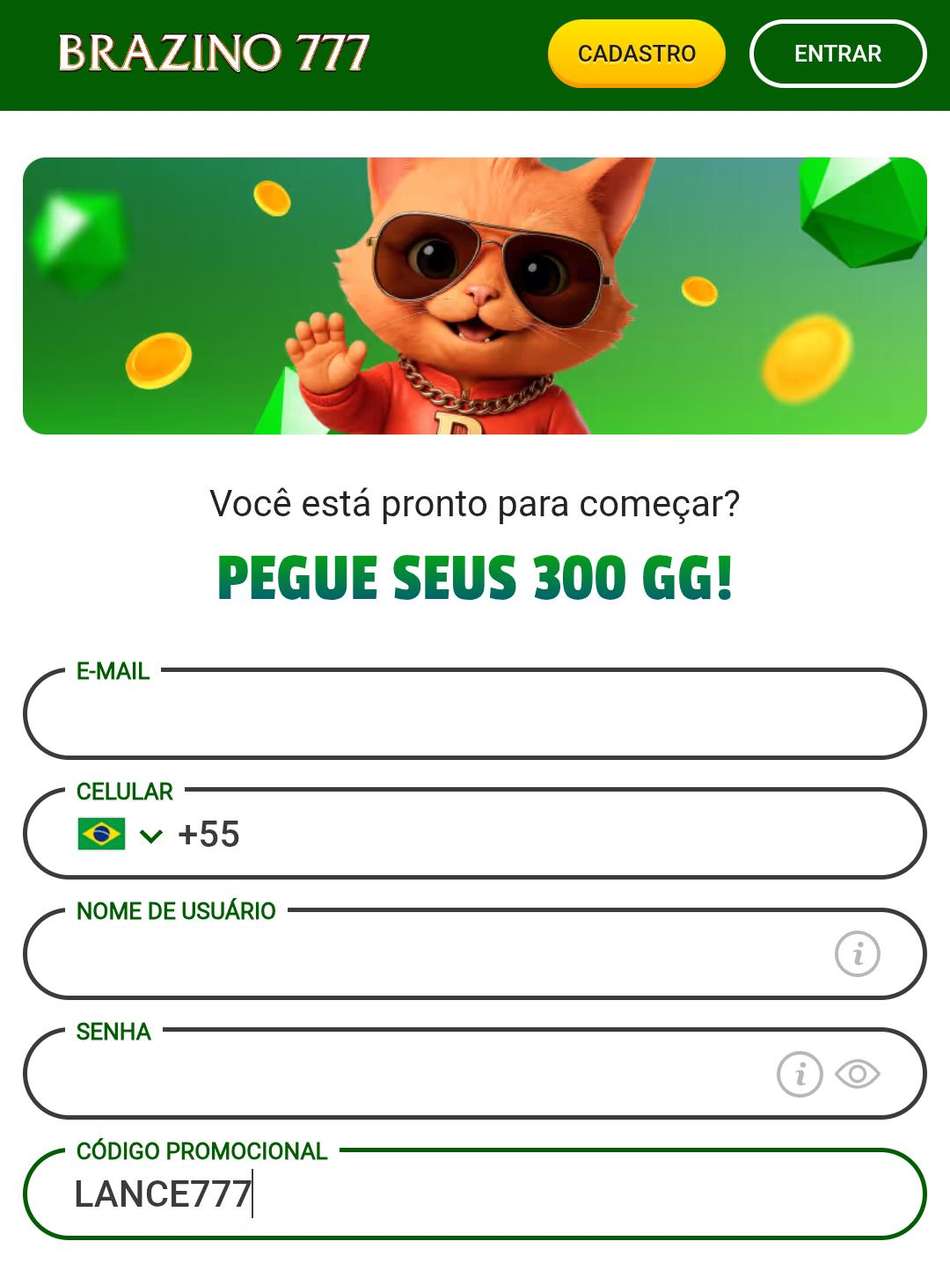 Captura de tela do código promocional Brazino777 LANCE777.