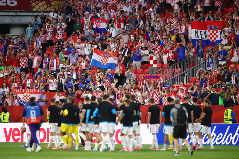 Jogadores da Croácia comemoram vitória sobre o Panamá pela Copa do Mundo de 2026