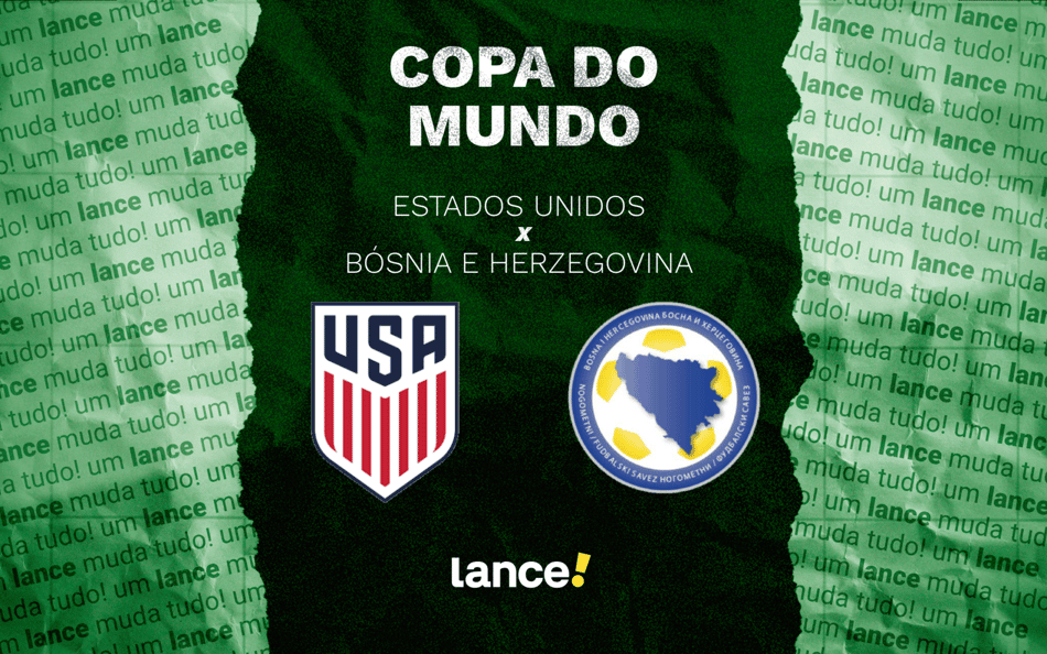 Estados Unidos e Bósnia se enfrentam pela fase de 16-avos de final da Copa do Mundo (Foto: Arte/Lance!)