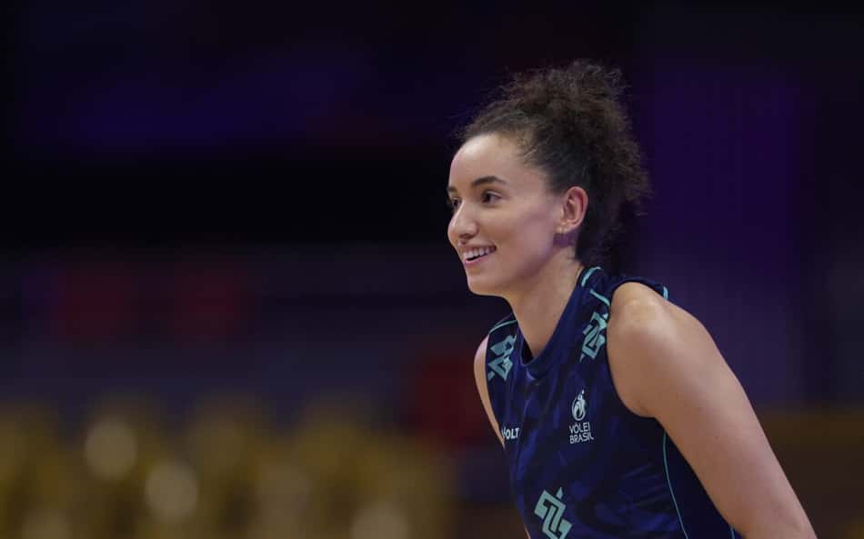 Gabi em treino da Seleção para a VNL, em Brasília (Foto: Divulgação/ CBV)