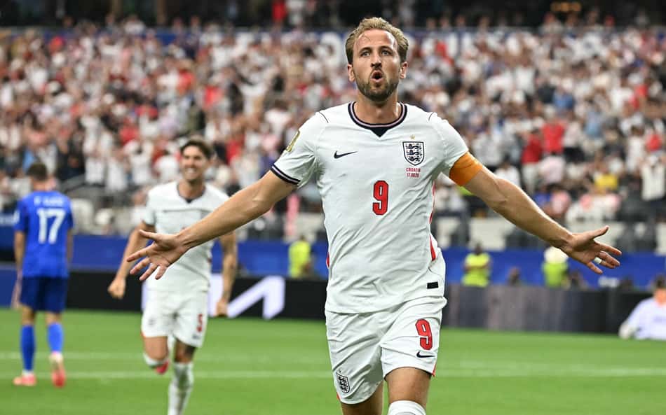 Com show de Kane, a Inglaterra venceu a Croácia por 4 a 2 na Copa do Mundo de 2026 (Foto: Paul ELLIS / AFP)