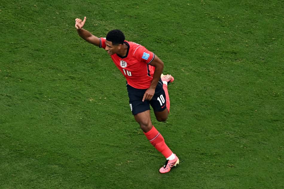 Jude Bellingham comemora gol em contra o Panamá pela Copa do Mundo de 2026