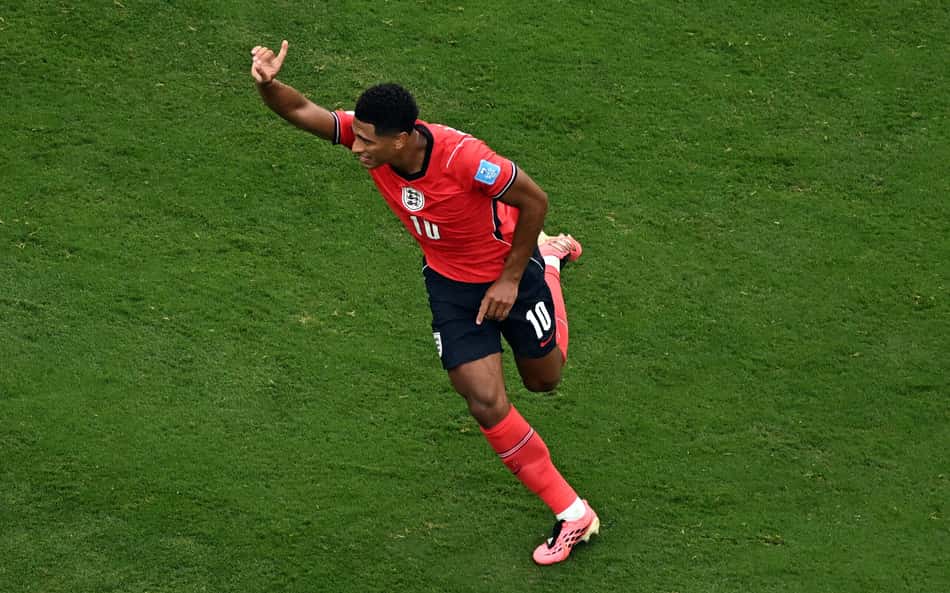 Jude Bellingham comemora gol em contra o Panamá pela Copa do Mundo de 2026