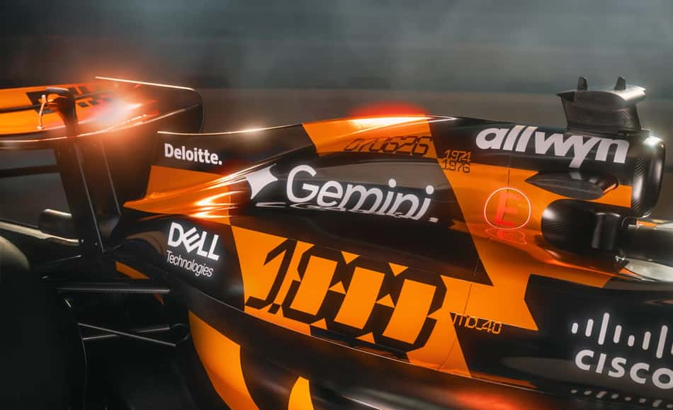 Pintura especial de 1000 corridas na F1 da McLaren (Foto: Divulgação)