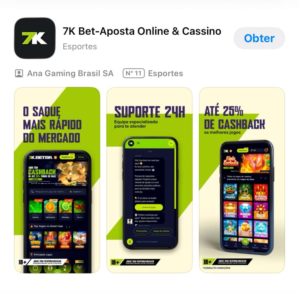 Captura de tela do app da Bet7K na App Store.