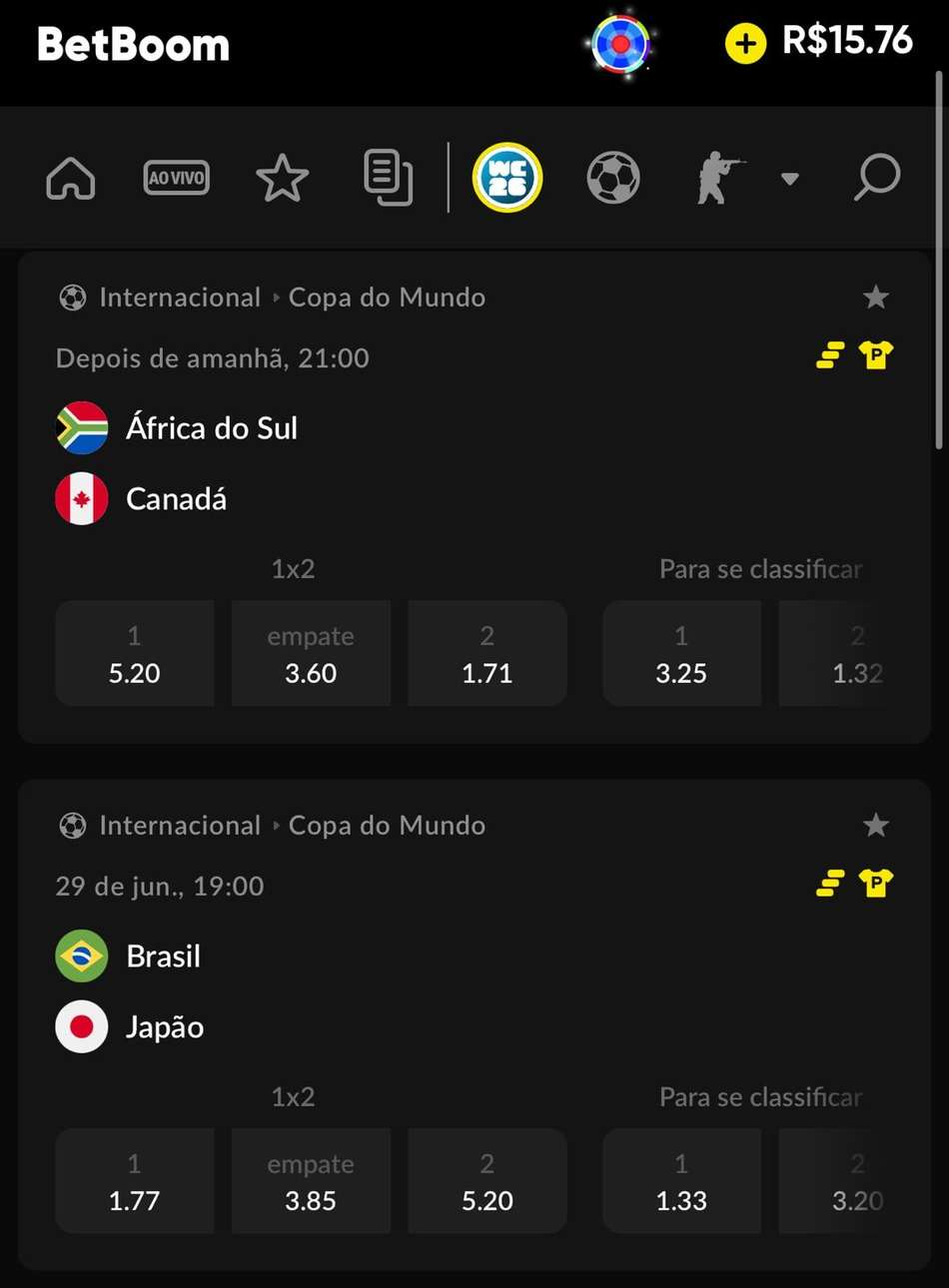 Captura da tela com jogos com Pagamento Antecipado na BetBoom.