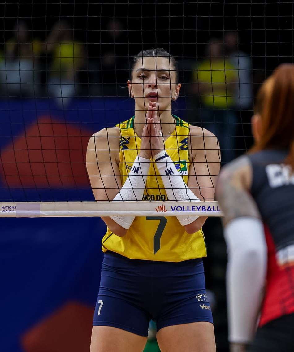 Rosamaria em Brasil x República Dominicana pela VNL 2026 (Foto: Patricy Albuquerque/CBV)