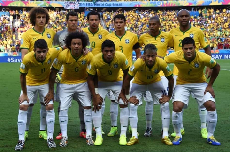 Seleção Brasileira posa para foto oficial na Copa do Mundo de 2014