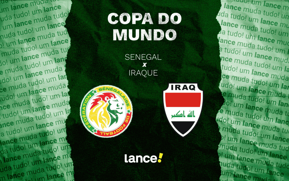 Senegal e Iraque se enfrentam pela 3ª rodada da Copa do Mundo (Foto: Arte/Lance!)